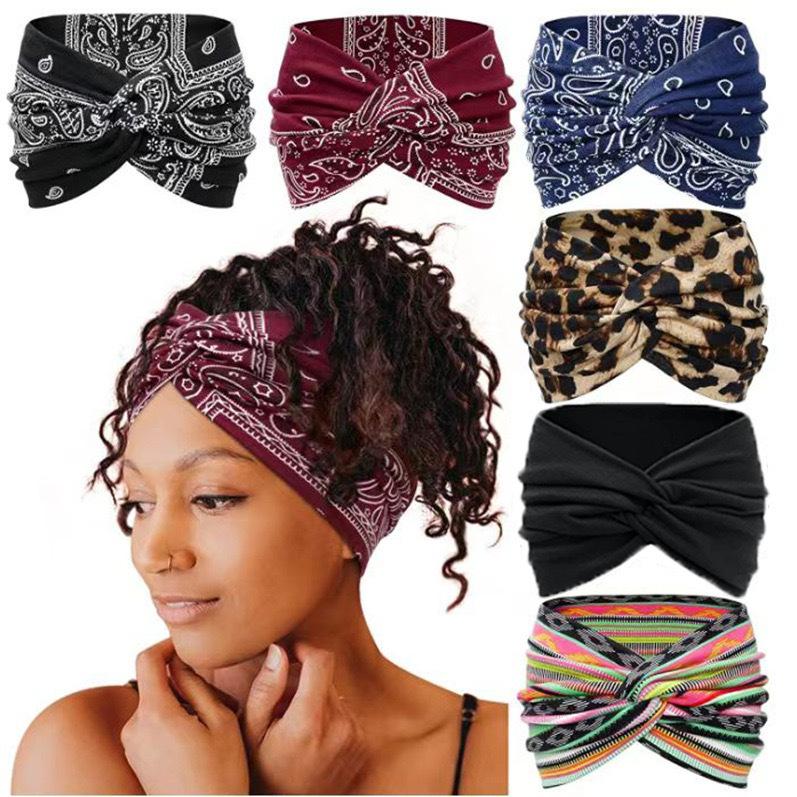 Women's Sports Wide-Brimmed Headband, European and American Bohemian Paisley…