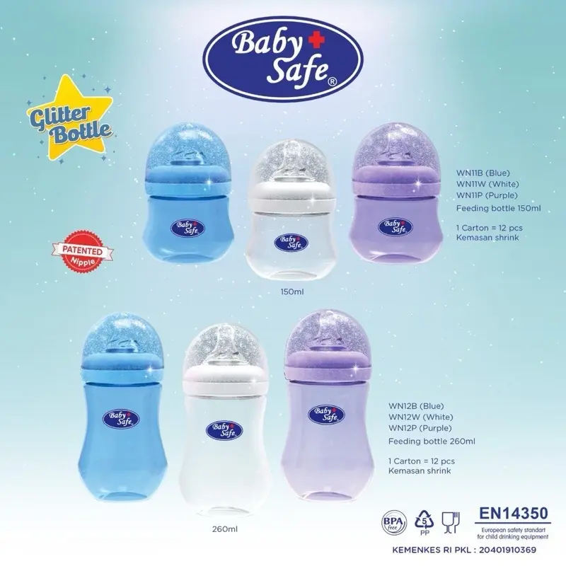 Baby Safe Wide Neck Bottle 150ml 260ml | BabySafe Botol Susu Dot Bayi Anak WN11 WN12