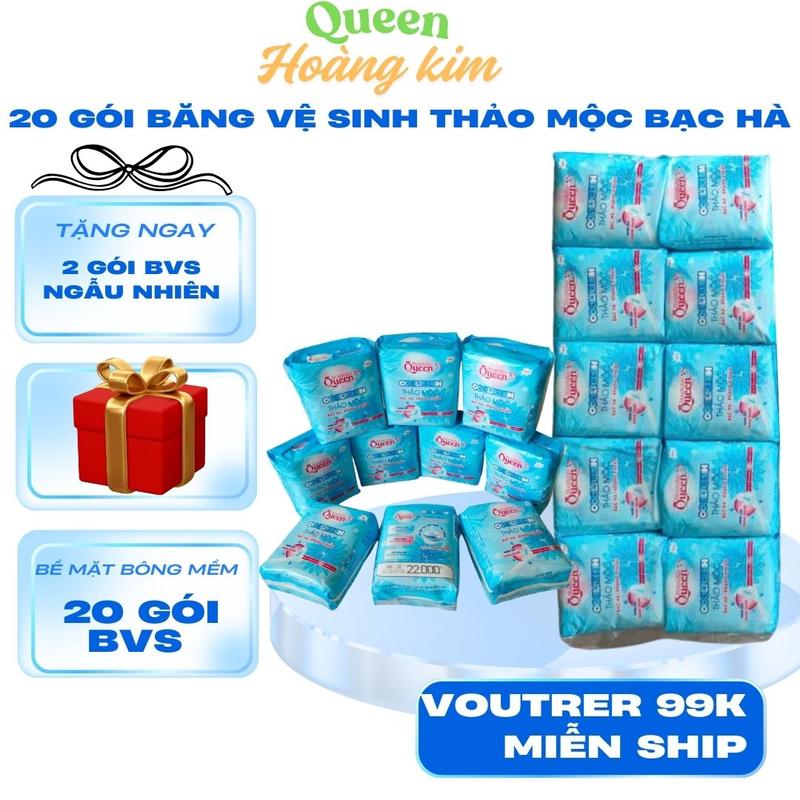  COMBO 20 GÓI TẶNG 2 GÓI NGẪU NHIÊN  Băng Vệ Sinh The Thảo Mộc Coolfresh Bạc Hà Gói 8 Miếng Kích Thước 24 Cm Bề Mặt Bông  bvs lạnh mát 