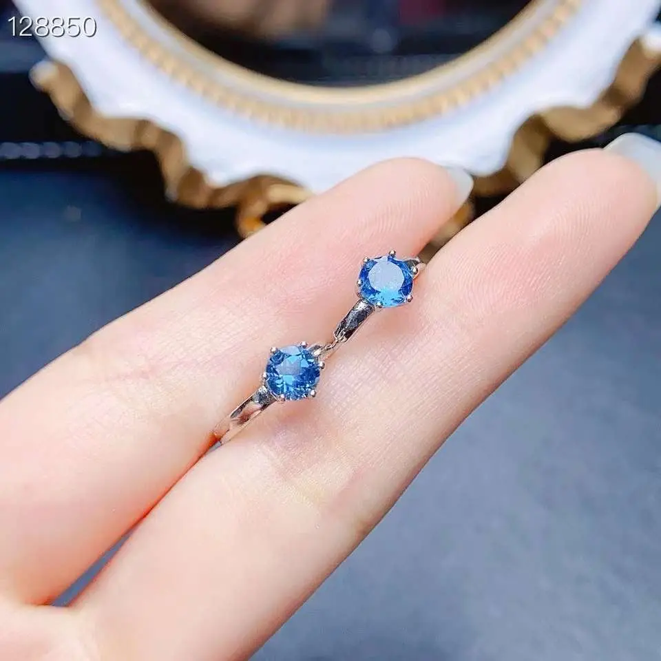 Bông Tai Topaz Tự Nhiên, Chất Liệu S925, 004