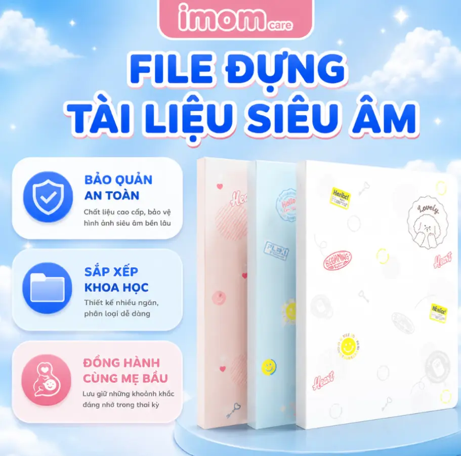 File Lá Đựng Siêu Âm cho Mẹ Bầu 80 trang A4 (40 Lá)- Lưu trữ hình ảnh, tài liệu siêu âm Khám Thai