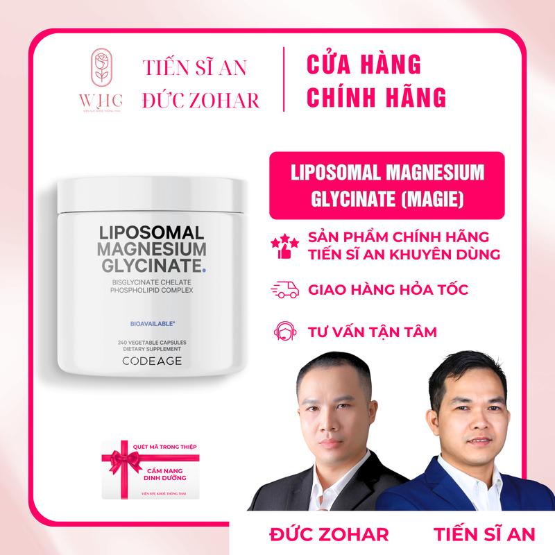  Viên bổ sung Magie Codeage Liposomal Magnesium Glycinate USA chính hãng dùng được 4-8 tháng + Cẩm nang dinh dưỡng 