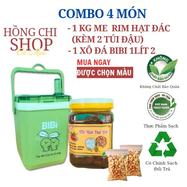 [ĐÁC NHIỀU ] -1KG ME HẠT DẺO RIM HẠT ĐÁC +XÔ ĐÁ BI BI 1,2 lit + KÈM 2 TÚI ĐẬU PHỘNG   (Màu ngẫu nhiên) Ăn Vặt