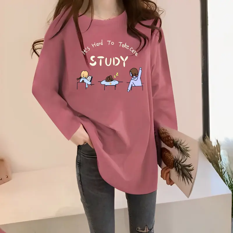 COD Kaos Oversize Wanita Lengan Panjang/ Kaos Distro WANITA// Kaos Streetwear Oversize / Baju Kaos Distro / Kaos / Wanita / COD/TERSEDIA 3 ukuran Atasan Oblong Motif Sablon Cewek Dewasa Katun 6