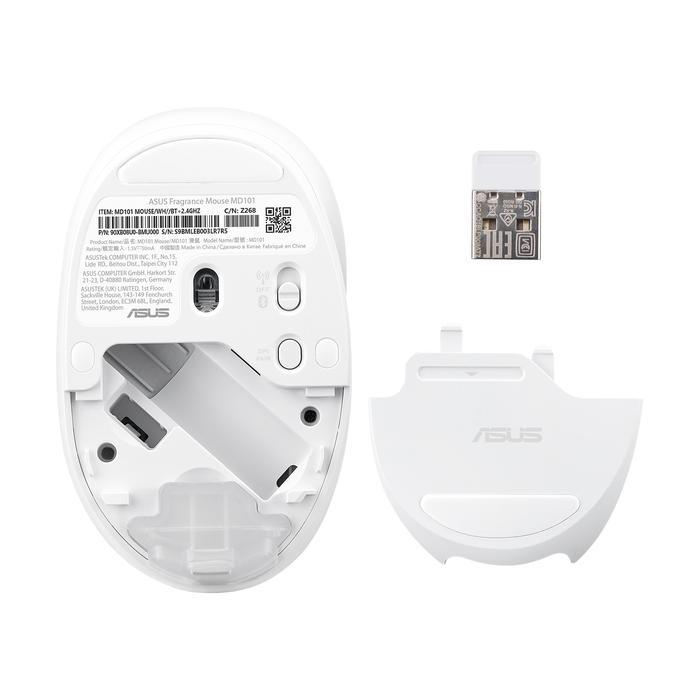 ASUS Fragrance Dual Mode Bluetooth Wireless Mouse MD101 - Iridescent White