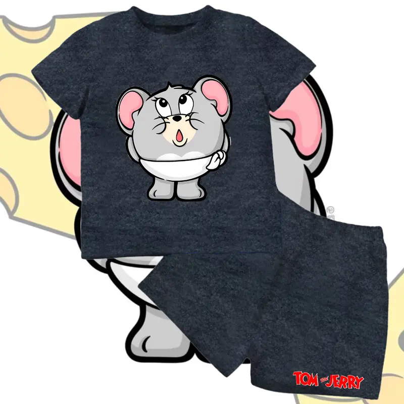 Setelan anak anak gemes Setelan anak Misty Baju Setelan atasan dan bawahan motif misty Muat sampai usia 5 tahun Bahan Katun baju tidur Baju santai anak anak 2