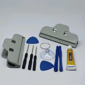 PAKET KUMPLIT ALAT SERVIS HP HANDPHONE OBENG 8IN PENJEPIT LCD 2PCS LEM LCD 15ML HITAM T7000