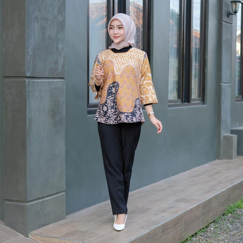 Product Introduction of Bisa COD - Baju Batik Wanita Anak Remaja Dewasa Pakaian Atasan Blus Kerja Modern Baju Batik Wanita Terbaru Terlaris Cewek 2