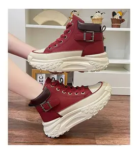 CINTAFERINA Sepatu sneakers boots wanita gesper casual korea Shoes