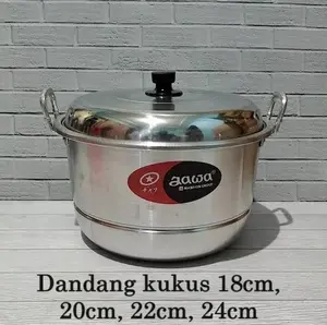 DANDANG EKONOMI JAWA MASPION 18 CM , 20 CM , 22 CM, 24 CM ALLUMINIUM KUKUSAN  . PANCI KUKUS + sarangan