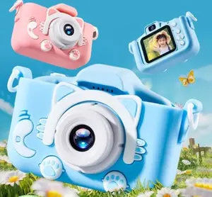 Mainan Kamera Anak Mini Full HD 1080P Digital DSLR Dual Kamera Bisa Game Video 12 Motif LED Display 2.0inch Memori Eksternal 64GB Edukasi Anak