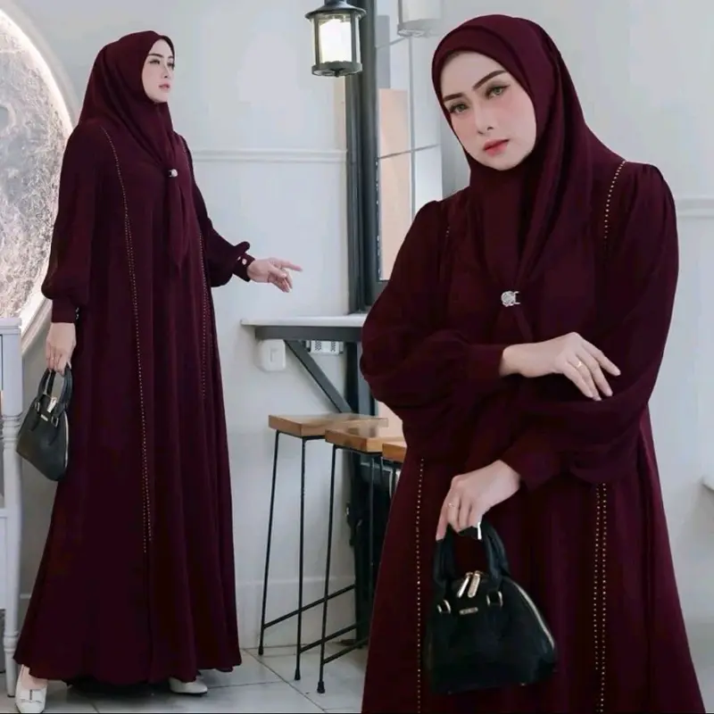 TERBARU SET ABAYA ELDEENA SYAR'I ready bahan cerutty full furing 2