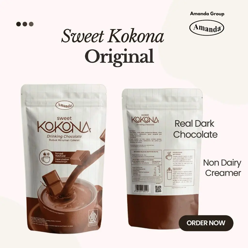 Kokona Original Kemasan Pouch 500g Minuman Cokelat Bubuk Chocolate Susu Kereta api Lezat
