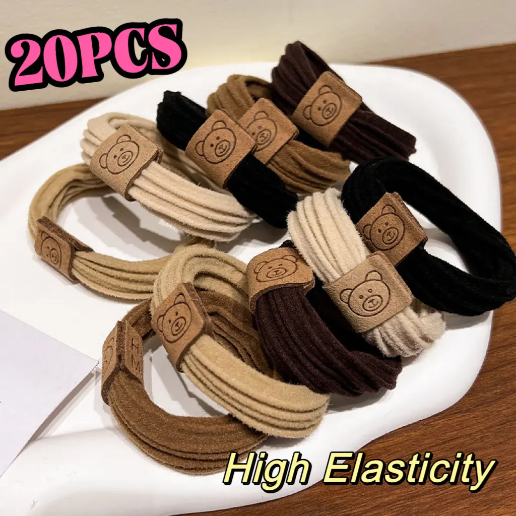 20PCS Bear Rope High Elastic Rubber Band Thickened Hair Rope