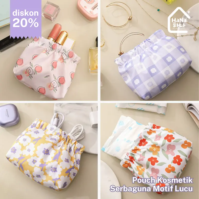 Tas Penyimpanan Kosmetik Pouch Lipstick Makeup - Tas Mini Pembalut Wanita Kabel Data/ Earphone/ USB 1