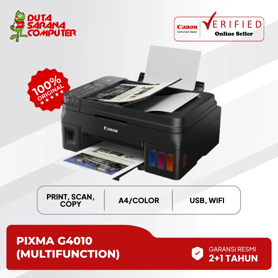 Printer Canon G4010 Inkjet Printer Print Scan Copy Wifi Fax Murah