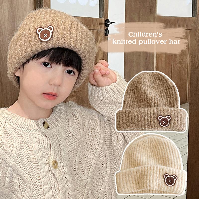 Mũ Len Dệt Kim Cho Trẻ Em Ấm Áp Mùa Đông Len Dày Mũ Chui Đầu Cho Trẻ Em Thích Hợp Cho Bé Trai Và Bé Gái Từ 2-10 Tuổi Mũ Bảo Vệ Tai Mũ Nồi Đan Chống Lạnh