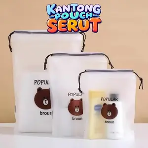 Kantong Pouch Travel Organizer Bag Tas Kosmetik Bear Travel Pouch Serbaguna Kantong Organizer Lucu