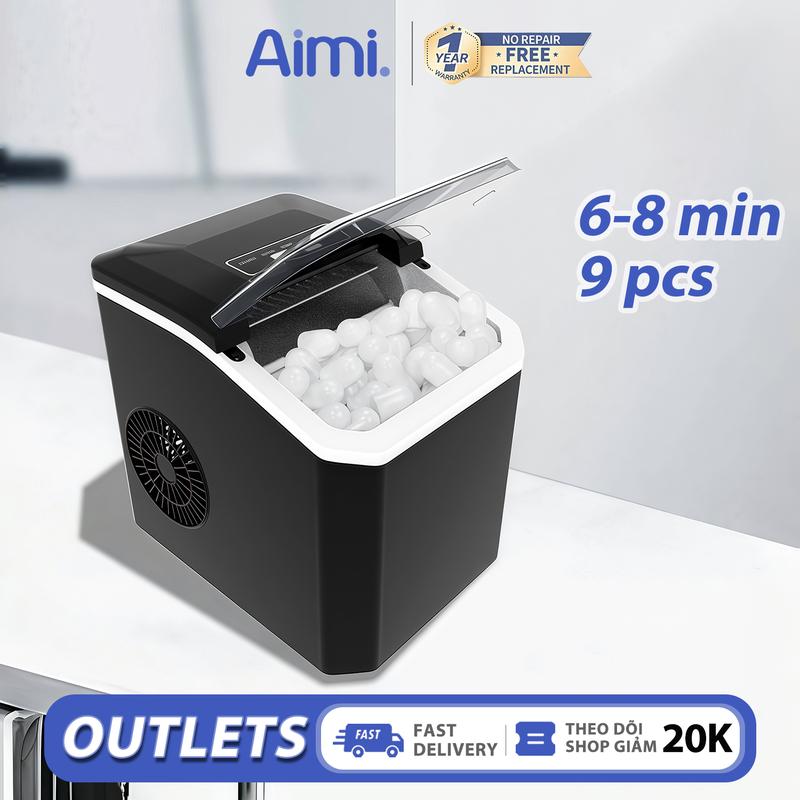 Aimi Máy Làm đá Mini 2.2L Công Suất Lớn Hoàntoàn Tự động 15kg đá Tạo đá Siêu Tốc Trong 9 Phút