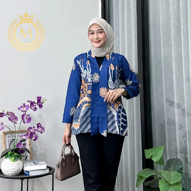 0ATASAN BATIK WANITA MODERN BAJU BATIK KANTOR WANITA COUPLE BATIK NEW HEM BLUS BLOUSE TRENDING INTERNATIONAL COUPLE SERAGAM TERLARIS - Katun 6