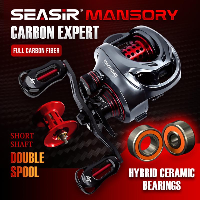 Seasir Mansory Máy Câu Cá Chất liệu cacbon cuộn dây câu cá Siêu nhẹ 146g Ống cuộn đôi vòng bi gốm 11+1BB Tỉ số truyền 7.3:1 Nước muối Số lượng 1 miếng