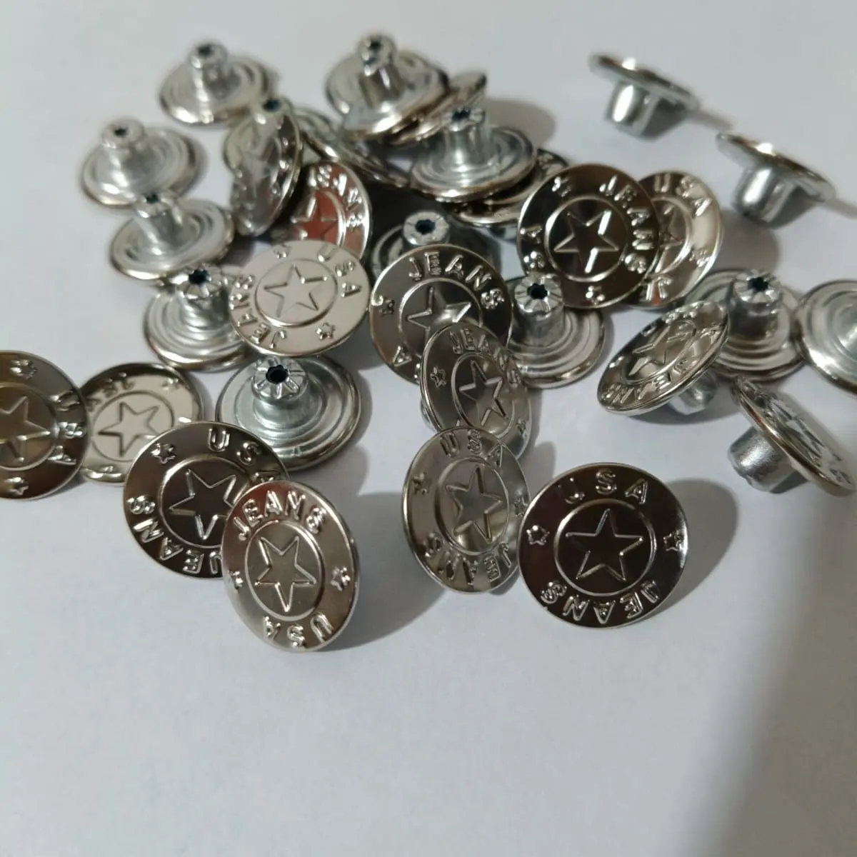 isi 12 set kancing jeans / kancing celana 17 mm tidak goyang SILVER