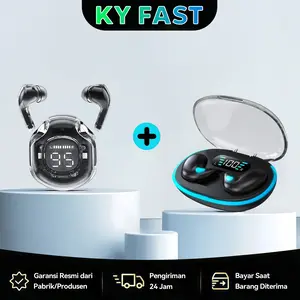 KY X55 Earphone Tidur + KY9 Earphone Terbuka, Desain transparan, Kualitas Suara HiFi, Tahan Air IPX5