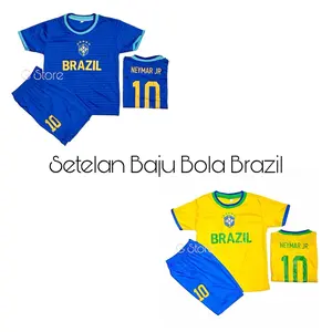 BISA COD / SETELAN BOLA ANAK UMUR 1-14 TAHUN TERBARU / JERSEY BRAZIL ANAK TERMURAH / KAOS FUTSAL UNISEKS BERKUALITAS / BAJU CELANA SET