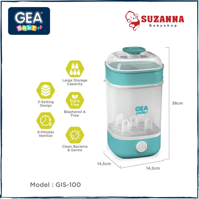 Gea Baby GIS-100 Instant Steam Sterilizer / Steril Uap Botol Bayi 1