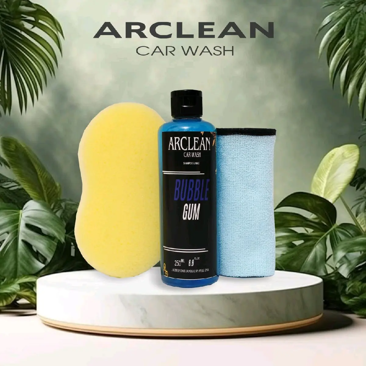 PAKET SHAMPO CUCI KENDARAAN MOBIL MOTOR AROMA BABBLE GUM by ARCLEN car wash Pengkilap Body