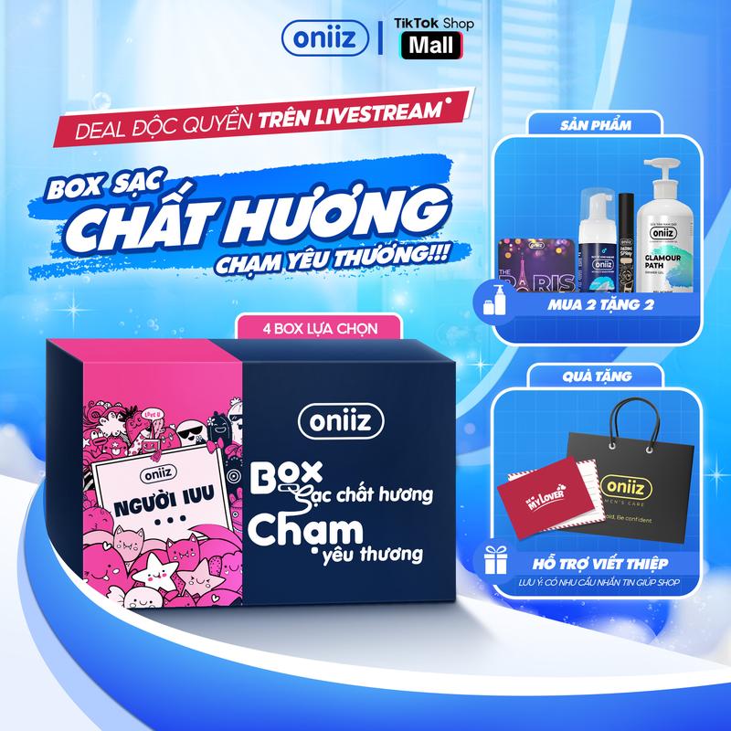 CHỈ BÁN TRÊN LIVE Box sạc chất hương ONIIZ - Sữa tắm Bọt vệ sinh nam giới Oniiz Dung dịch Masculine Foam Oniiz Plus hương nước hoa cocktail 100ml và 145ml quà tặng nước hoa nam cao cấp và xịt thơm miệng