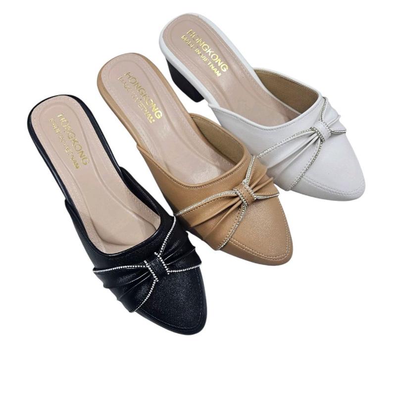 Sục 5 phân mũi nhọn nơ xoàn nhiếu SHOPMYLE779 GiàY DéP giay got depnuhottrend 2023 dep xinhlung xăng đan sandal thoitrang guốc déplê giày đẹp quaimanh dép nữ