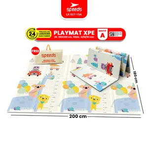 SPEEDS SNI A Karpet Lipat Permadani Playmate Bayi 8-10mm XPE Foldable Permainan Keluarga (180x200cm) 027-15