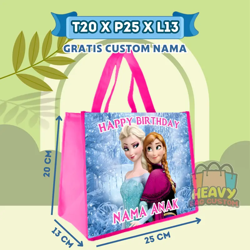 Paket Isi 30 Pcs Tas Souvenir Ulang Tahun Goodie Bag Anak Bingkisan Snack KFC Gratis Custom Nama Murah Kain tile anak  merah craim selamatan rumah baru tas & hadiah pesta tile anak 3