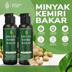 ￼Minyak Kemiri Bakar Murni Penumbuh Rambut 100 ml Alami Original Asli - Penebal Rambut Bayi Dewasa Pria Brewok Jenggot Kumis Jambang Hitam Lebat Menebalkan Menghitamkan Menumbuhkan Penghitam Melebatkan Rontok Ketombe