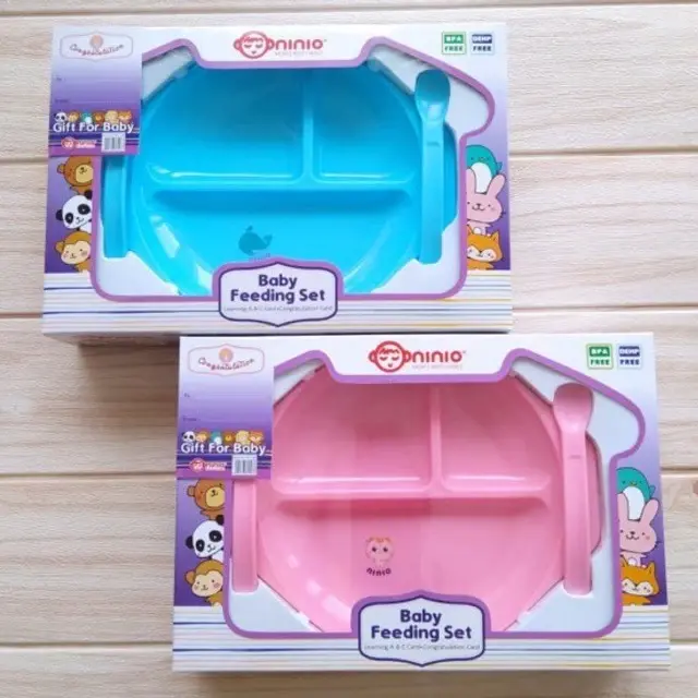 Ninio Set Tempat Makan Bayi 5in1 | Isi 5 pcs Peralatan Makan Bayi 4