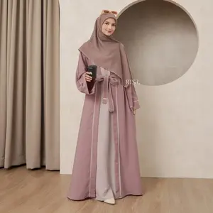Abaya Hitam Abaya Turkiye / Abaya Syar'i Maxi Dress / Gamis Syar'i / Abaya Luna / Dress Muslim / Gamis Muslim / Baju Kondangan Muslimah outer busui friendly style