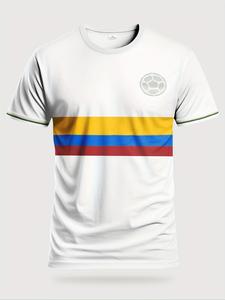 Camiseta de fútbol unisex de Colombia, camiseta deportiva cómoda y transpirable, top casual versátil para entrenamiento al aire libre, ropa para todas las estaciones