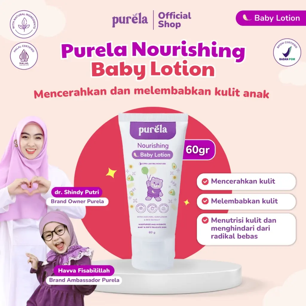 Purela Baby Lotion, Body Lotion untuk Peratawan Kulit Bayi dan Anak-Anak juga Newborn