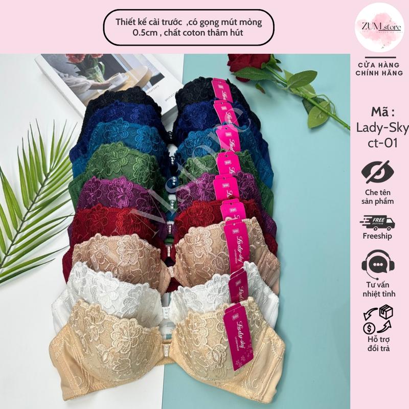  Áo ngực cao cấp LADY cài trước Cup A và B  có gọng nâng ngực mút mỏng coton. Áo lót nữ gài trước giúp tạo khe 
