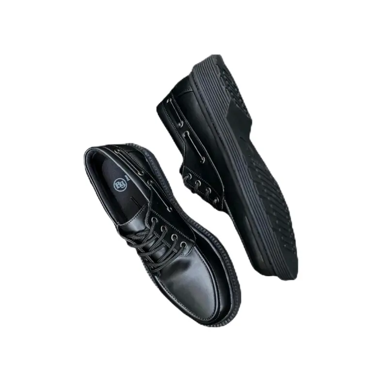 Sepatu Pantofel Pria/BG 005/Empat hole kerja Skena  Star boy terbaru/Sepatu Dokmart Kulit Sintetis premium Karet Shoes Hitam Black 1