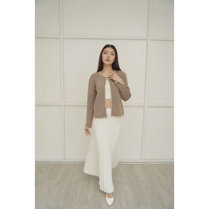 Kevia Cardigan Top Knitwear Baju  Atasan Outer Rajut wanita Sweater  Basic Crop lengan panjang Oversize 4