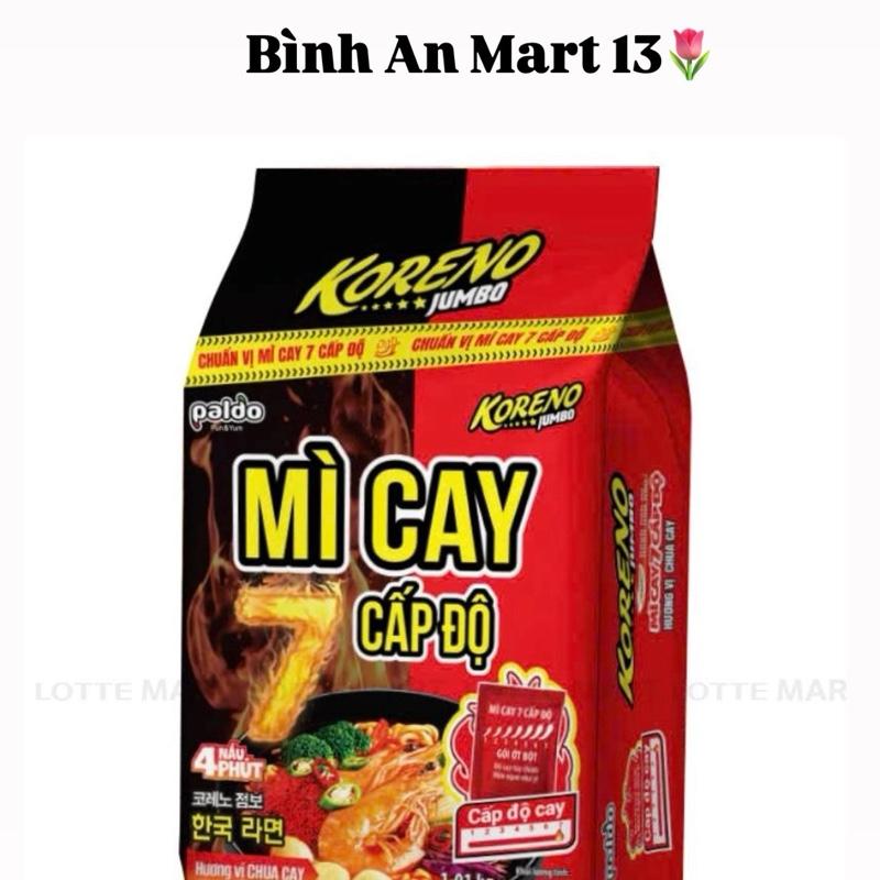 ￼Bịch 10 Gói Mì Koreno Jumbo Hàn Quốc Vị Bò Cay / Kim Chi / Gà / Tôm / Mì Cay 7 Cấp Độ / Gói 100G