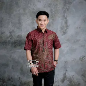 baju hem batik pria lengan pendek formal premium batik modern outfit cowok kondangan terlaris outfit kerja kantoran baju atasan pria dewasa Motif Casual Keren Katun Nyaman Seragam Santai