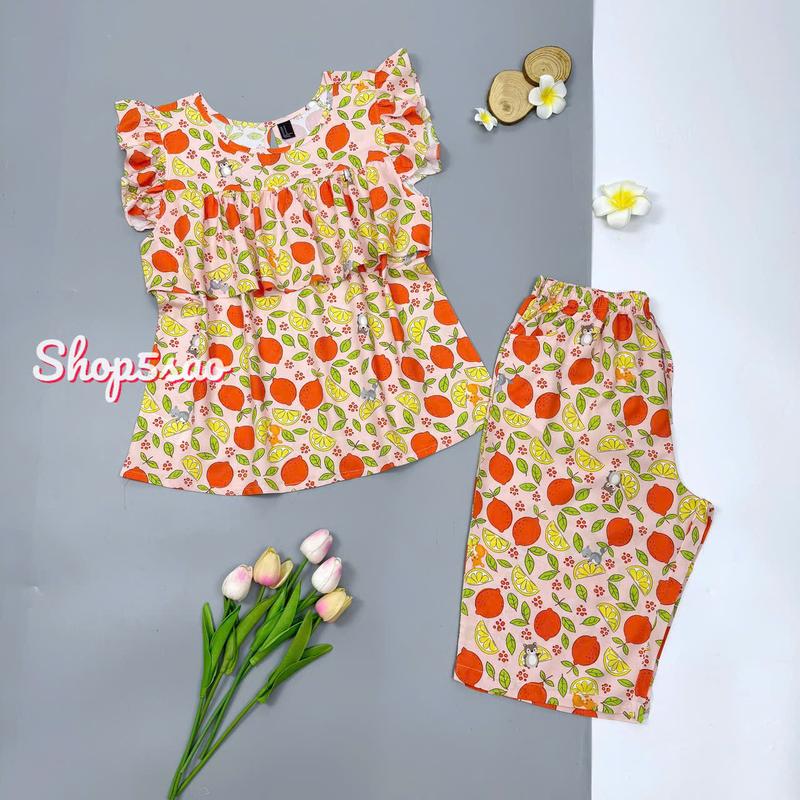 Đồ tole nữ, đồ bộ lanh mặc nhà lửng cánh tiên bèo ngực (43-75kg) cao cấp, có Bigsize - SHOP5SAO Women Đồ mặc nhà