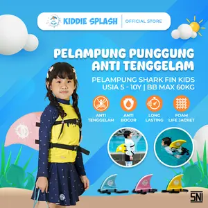 Kiddie Splash Pelampung Renang Anak Shark Fin Punggung Pinggang Anti Bocor Busa Renang Anak-anak Outdoor Air Original