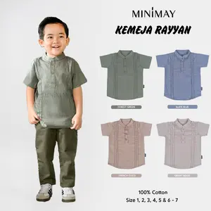MINIMAY Kemeja Anak Laki Laki Koko Anak Cowo Rayyan Dobby Usia 1 2 3 4 5 6 7 Tahun Raya Series
