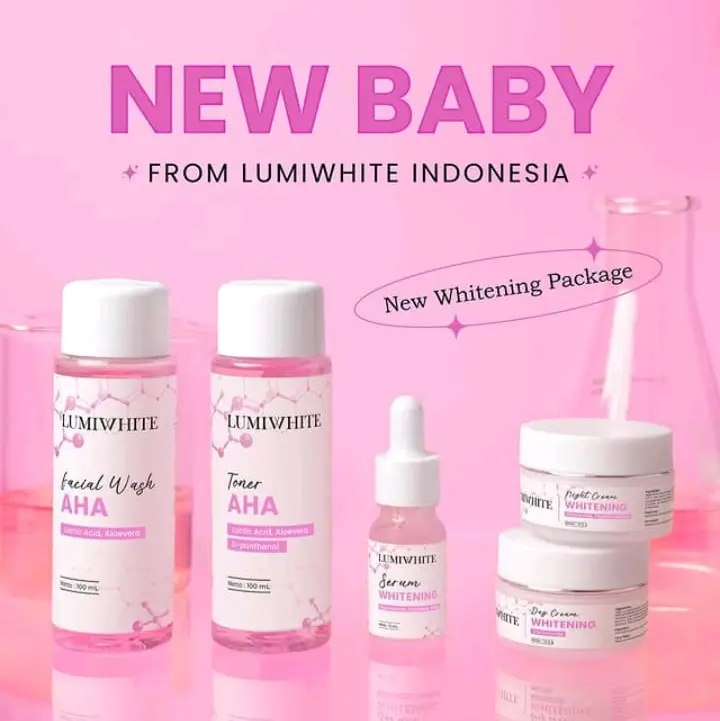 LUMIWHITE - 5 In 1 Paket Whitening Kemasan Terbaru Membantu Memutihkan dan Mencerahkan Kulit Wajah