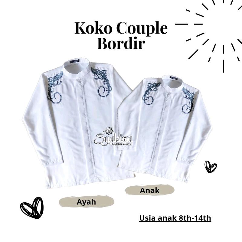 KOKO COUPLE BORDIR AYAH DAN ANAK TANGGUNG LENGAN PANJANG 1