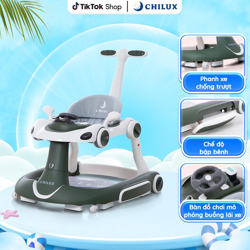 Xe tập đi chữ U cho bé Chilux Walk V-Đa năng ,tùy chỉnh chiều ccao chất liệu an toàn có đèn